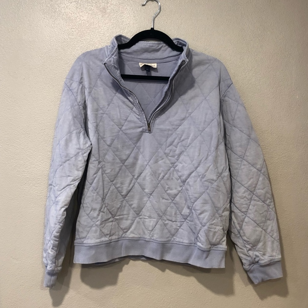 Quilted Quarter-Zip Pullover